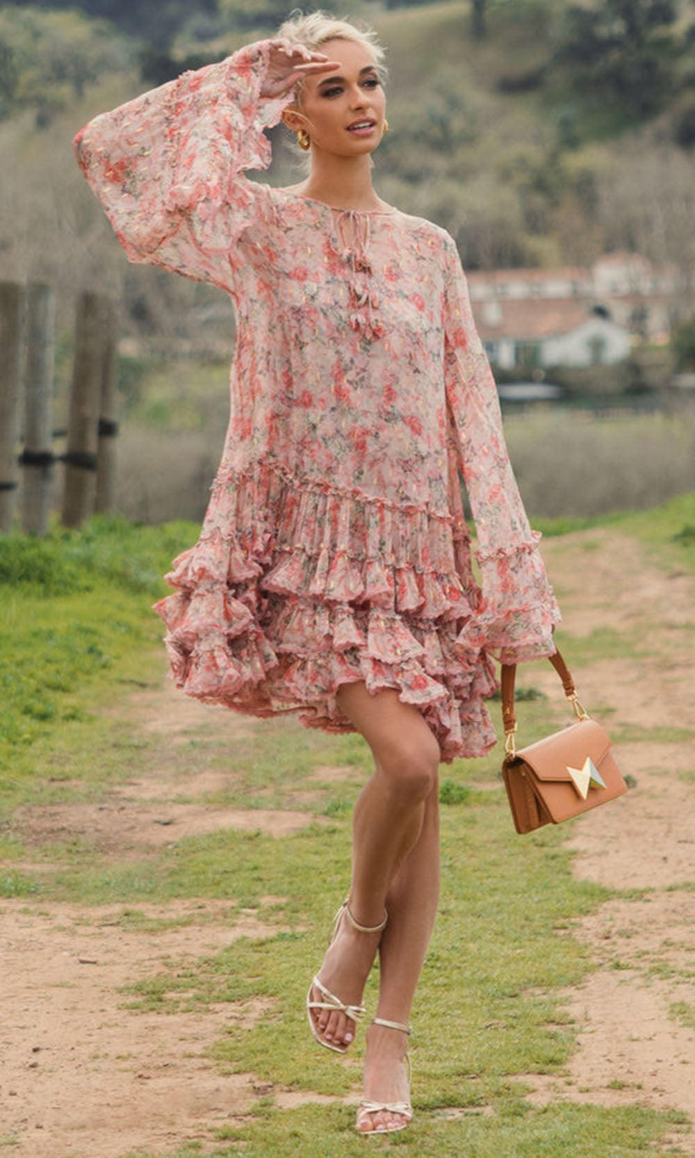 Mac Duggal 8336 - Flare Sleeve Tiered Short Dress Homecoming Dresses