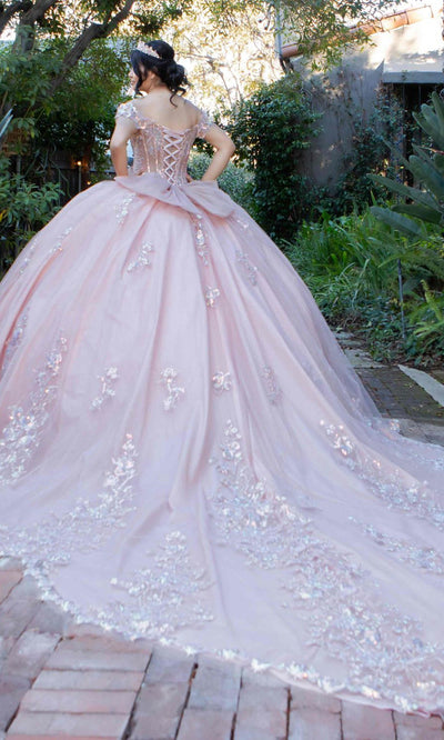 Cinderella Couture 8370J - Sequin Applique Tulle Quinceanera Gown Cinderella Couture 8370J - Sequin Applique Tulle Quinceanera Gown