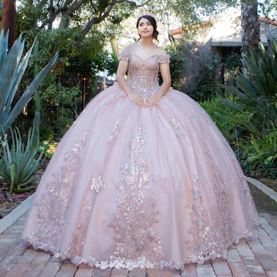 Cinderella Couture 8370J - Sequin Applique Tulle Quinceanera Gown Cinderella Couture 8370J - Sequin Applique Tulle Quinceanera Gown