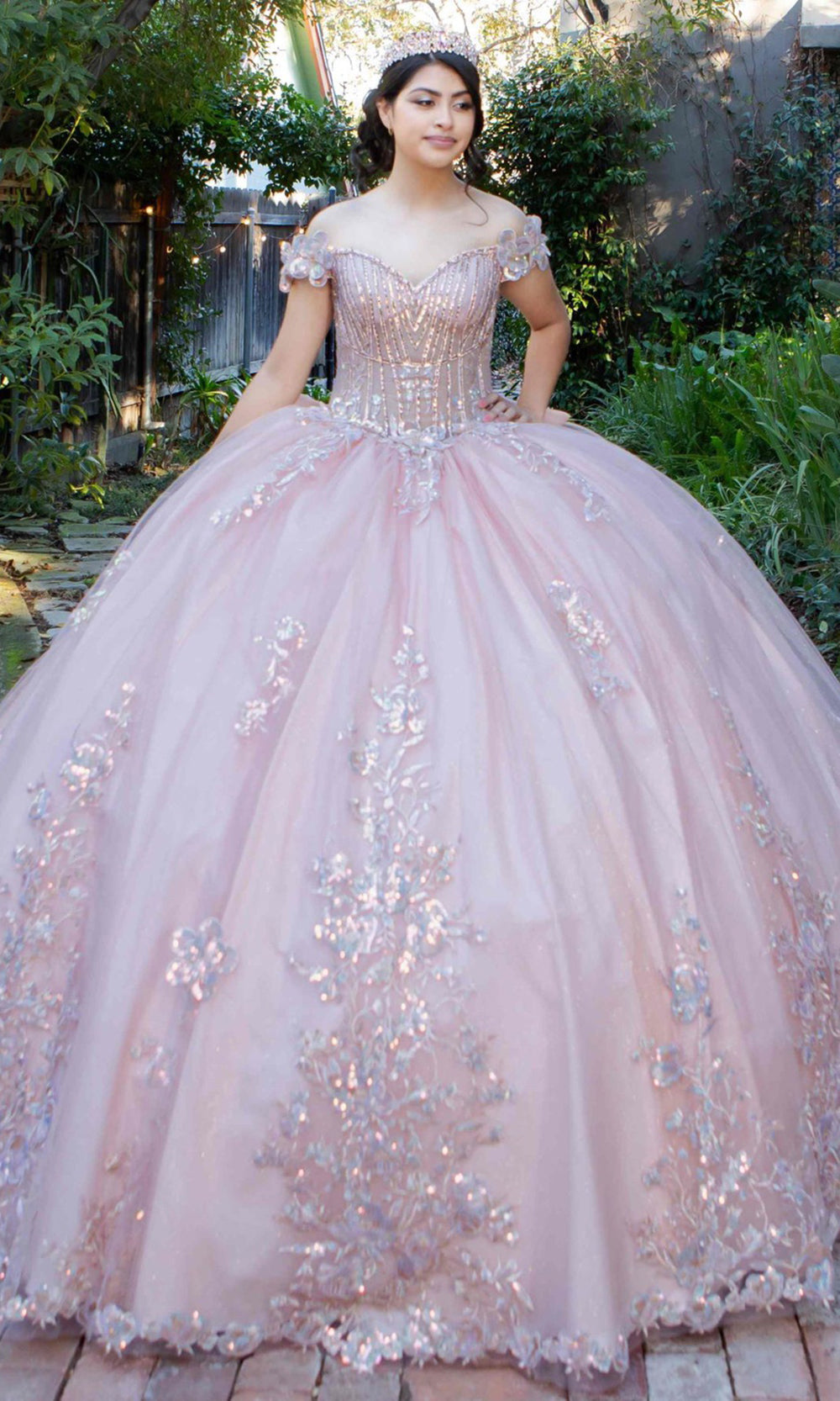 Cinderella Couture 8370J - Sequin Applique Tulle Quinceanera Gown Cinderella Couture 8370J - Sequin Applique Tulle Quinceanera Gown