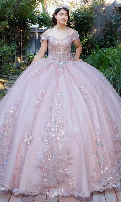 Cinderella Couture 8370J - Sequin Applique Tulle Quinceanera Gown Cinderella Couture 8370J - Sequin Applique Tulle Quinceanera Gown