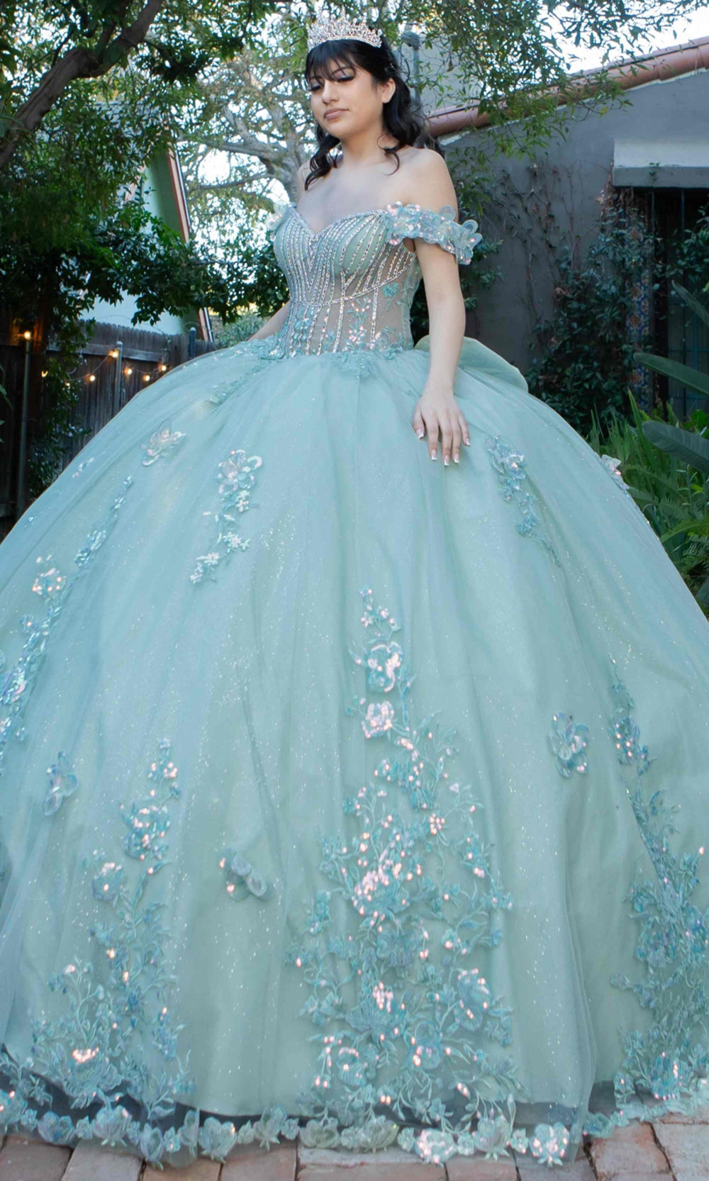 Cinderella Couture 8370J - Sequin Applique Tulle Quinceanera Gown Cinderella Couture 8370J - Sequin Applique Tulle Quinceanera Gown