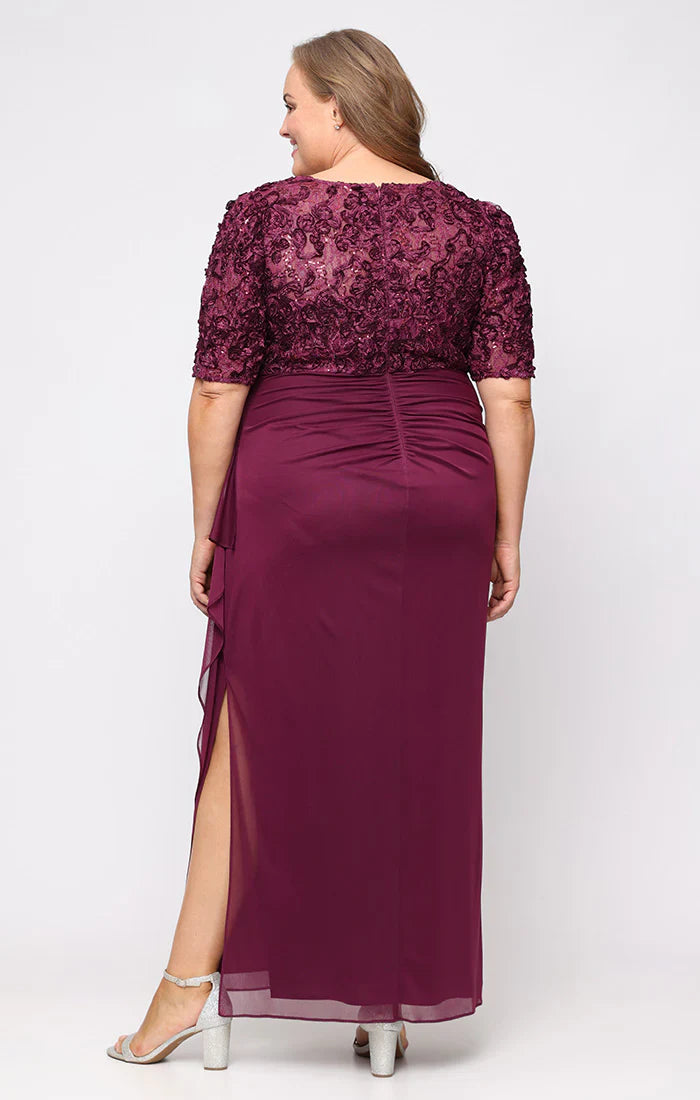 Alex Evenings 84122633 - Puff Sleeve Empire Waist Plus Evening Dress