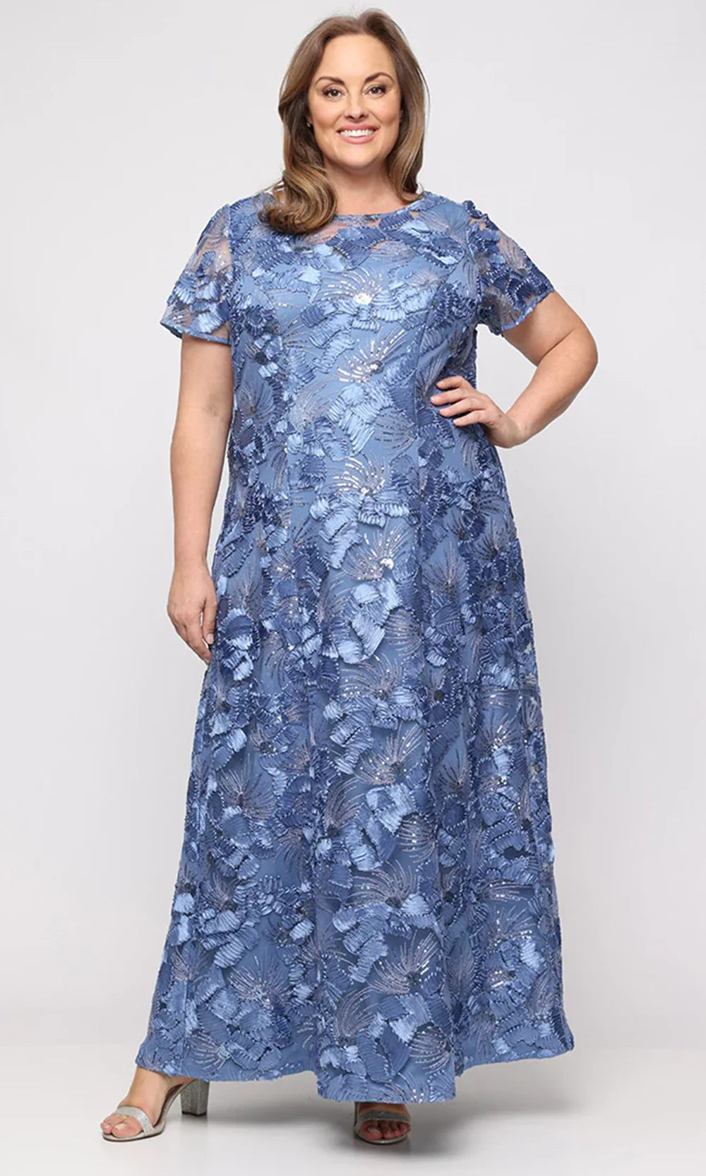 Alex Evenings 84122674 - Plus Size A-Line Soutache Lace Gown Prom Dresses