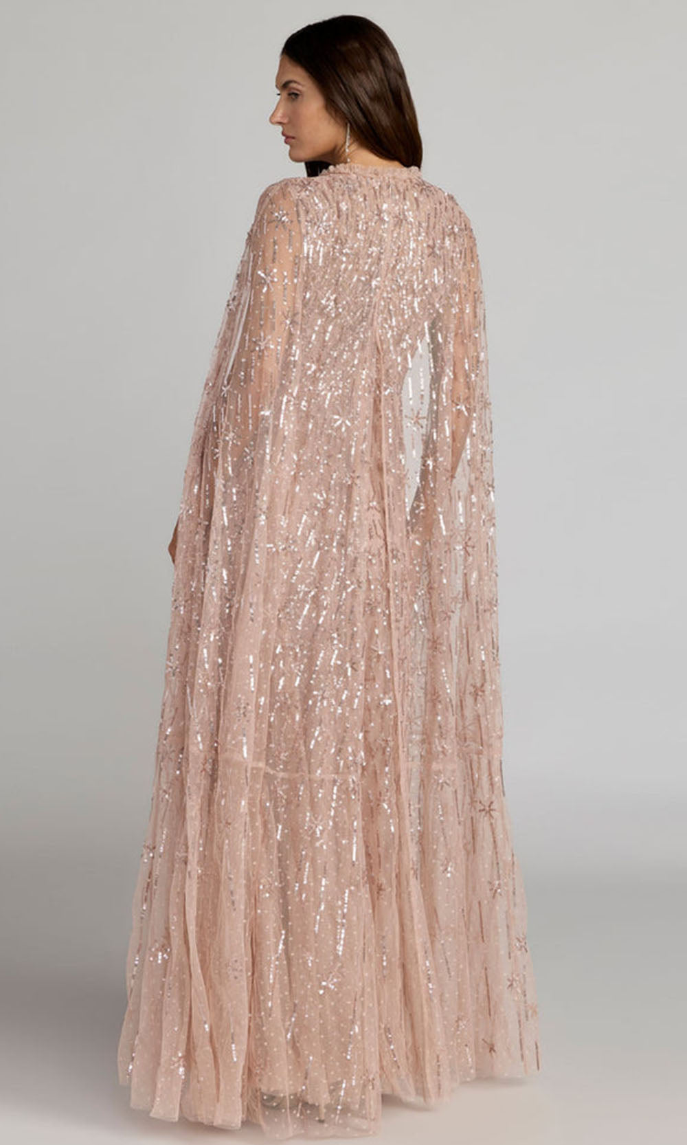 Mac Duggal 8415 - Ruffled Neck Sequin Tulle Formal Gown Mother of the Bride Dresses in Pink