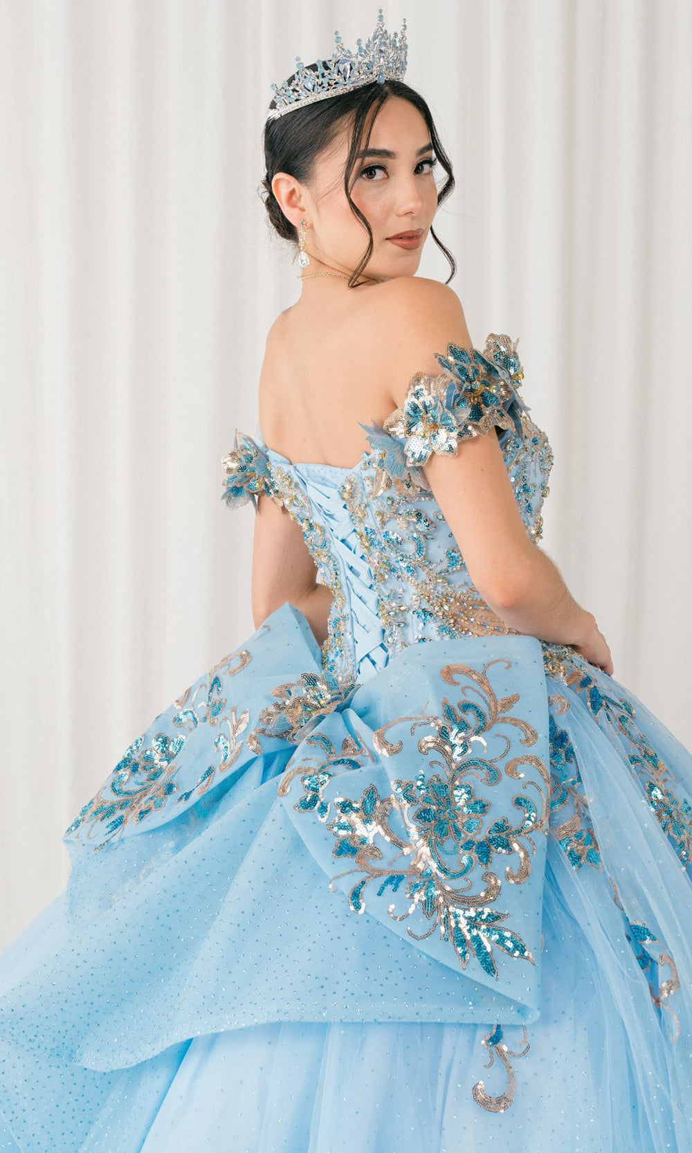 Cinderella Couture 8420JQ - Beaded Embroidered Quince Ballgown Quinceanera Dresses in Blue