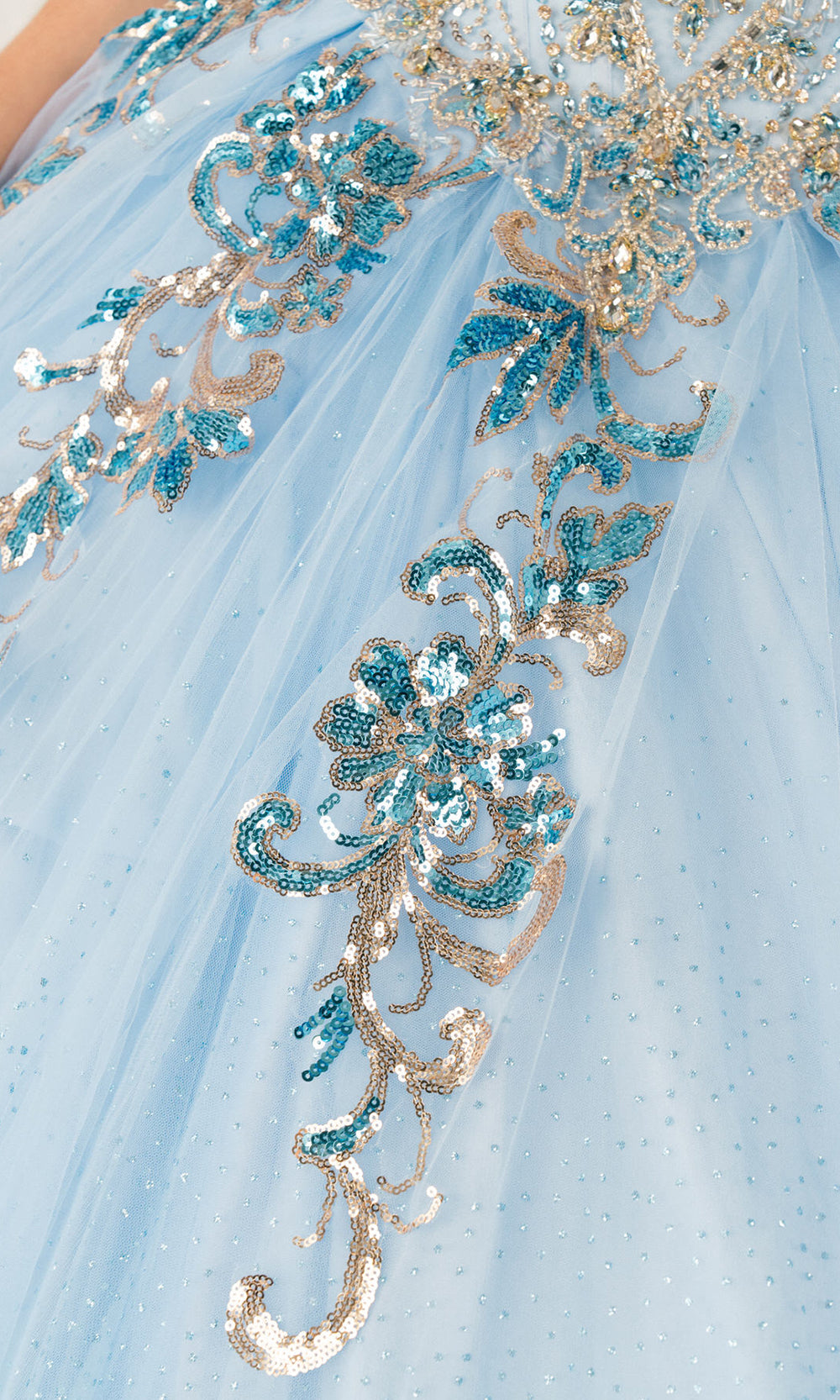 Cinderella Couture 8420JQ - Beaded Embroidered Quince Ballgown Quinceanera Dresses in Blue