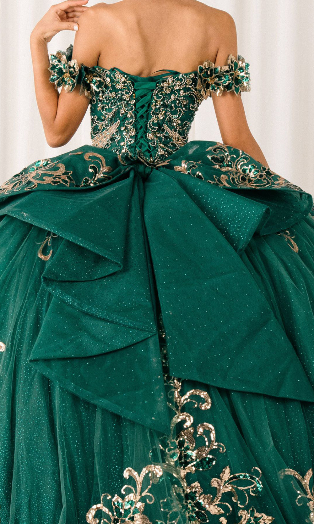 Cinderella Couture 8420JQ - Beaded Embroidered Quince Ballgown Quinceanera Dresses in Green