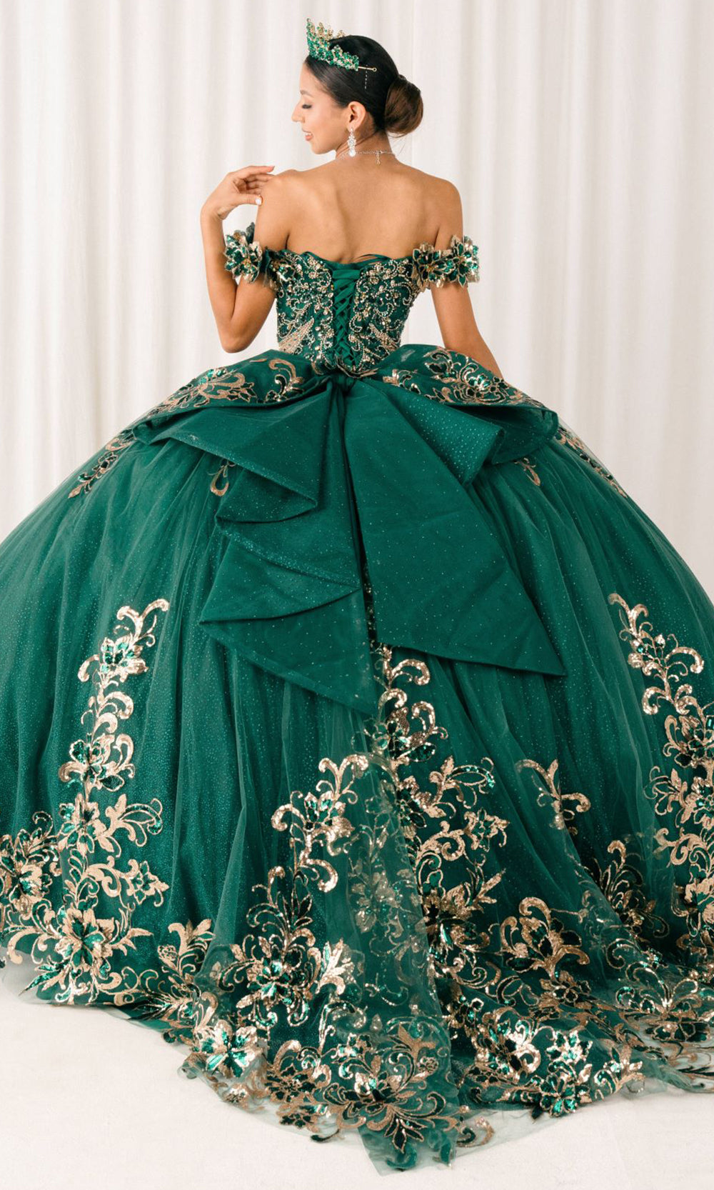 Cinderella Couture 8420JQ - Beaded Embroidered Quince Ballgown Quinceanera Dresses in Green