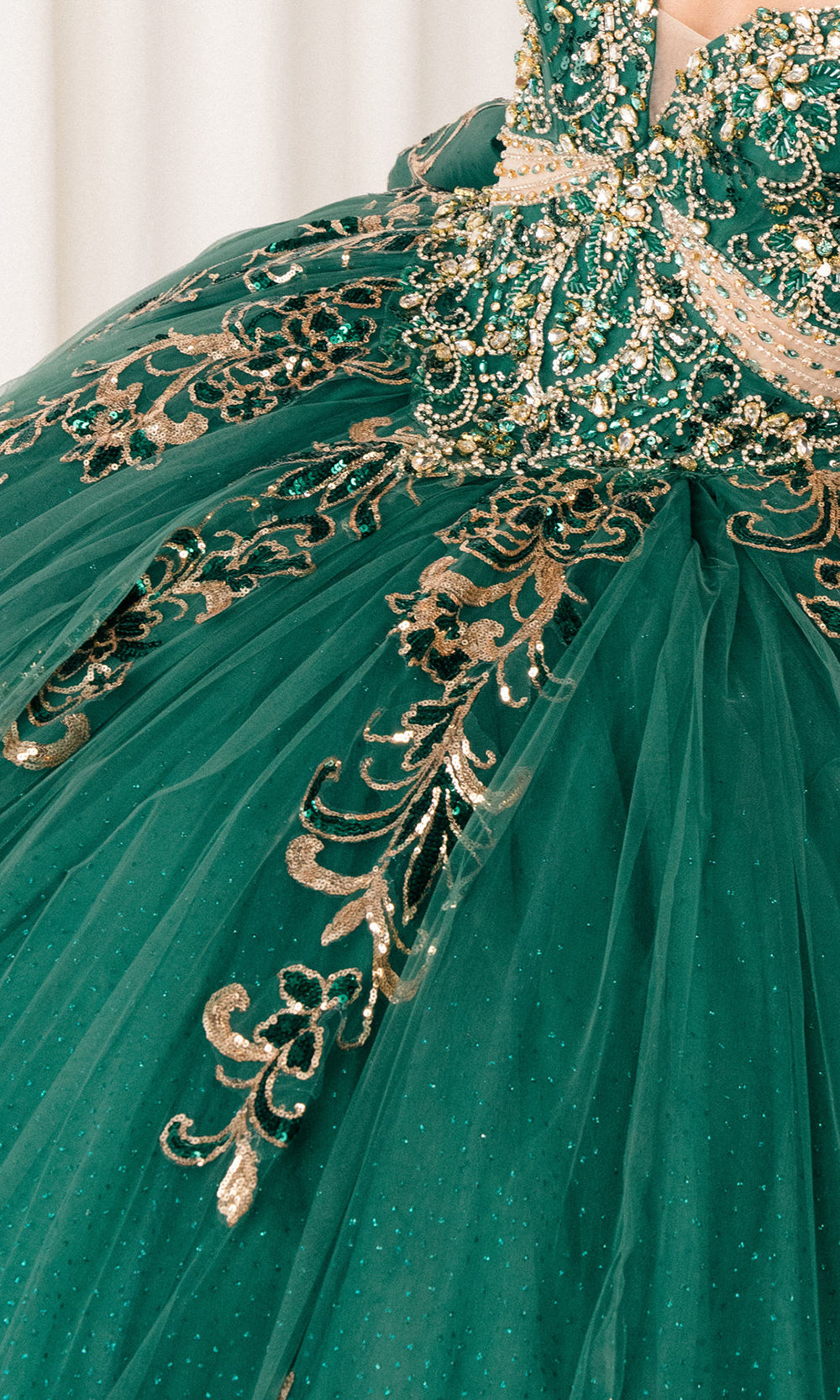 Cinderella Couture 8420JQ - Beaded Embroidered Quince Ballgown Quinceanera Dresses in Green