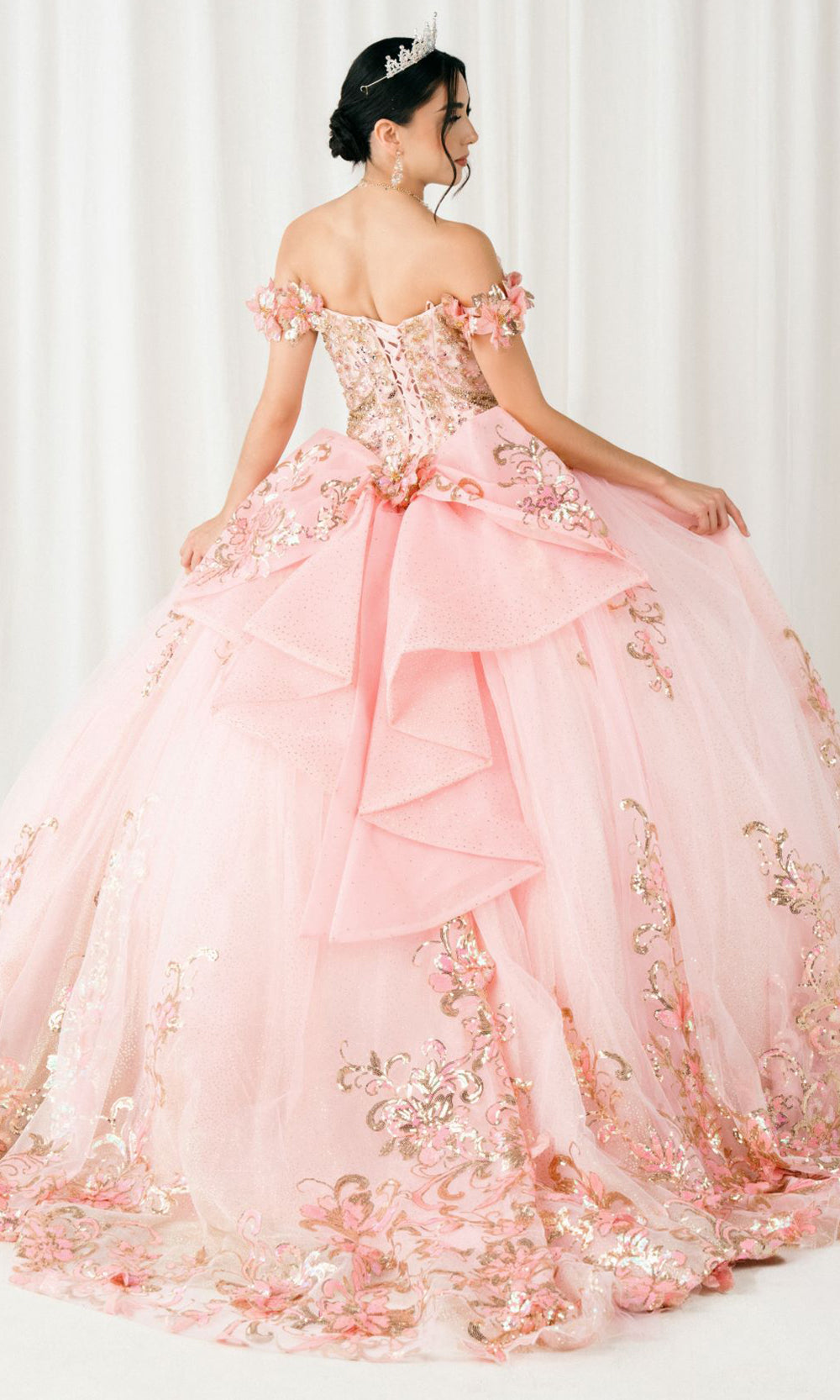Cinderella Couture 8420JQ - Beaded Embroidered Quince Ballgown Quinceanera Dresses in Pink