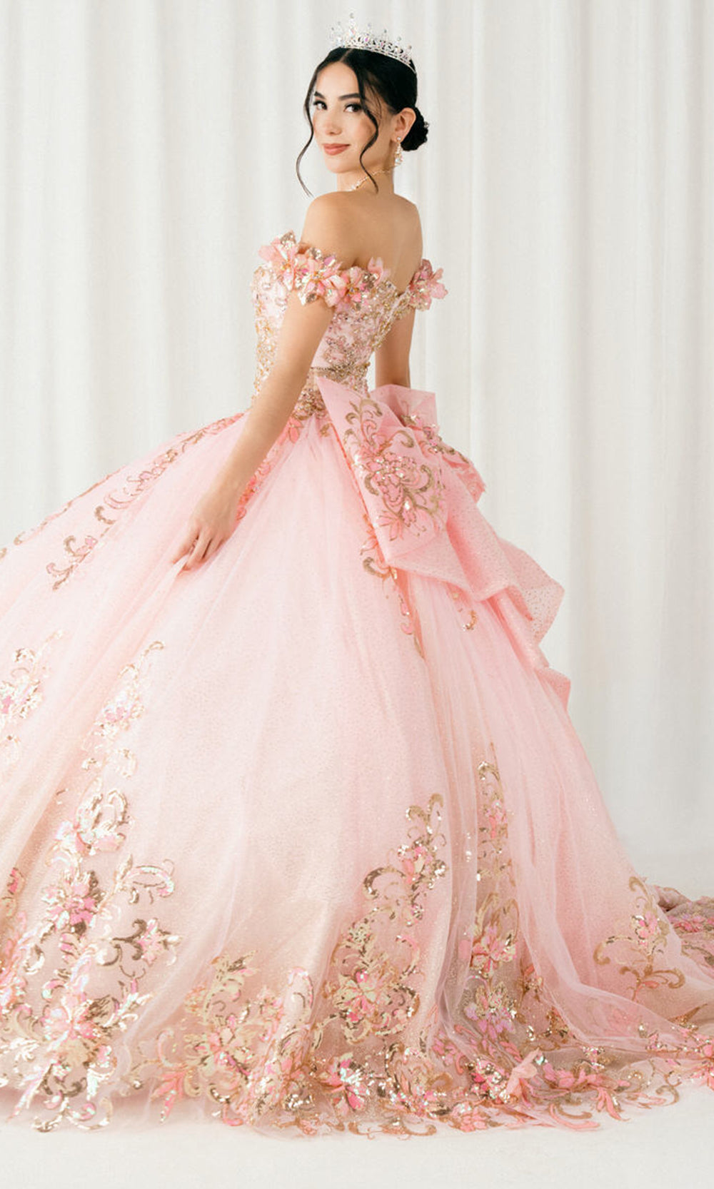 Cinderella Couture 8420JQ - Beaded Embroidered Quince Ballgown Quinceanera Dresses in Pink