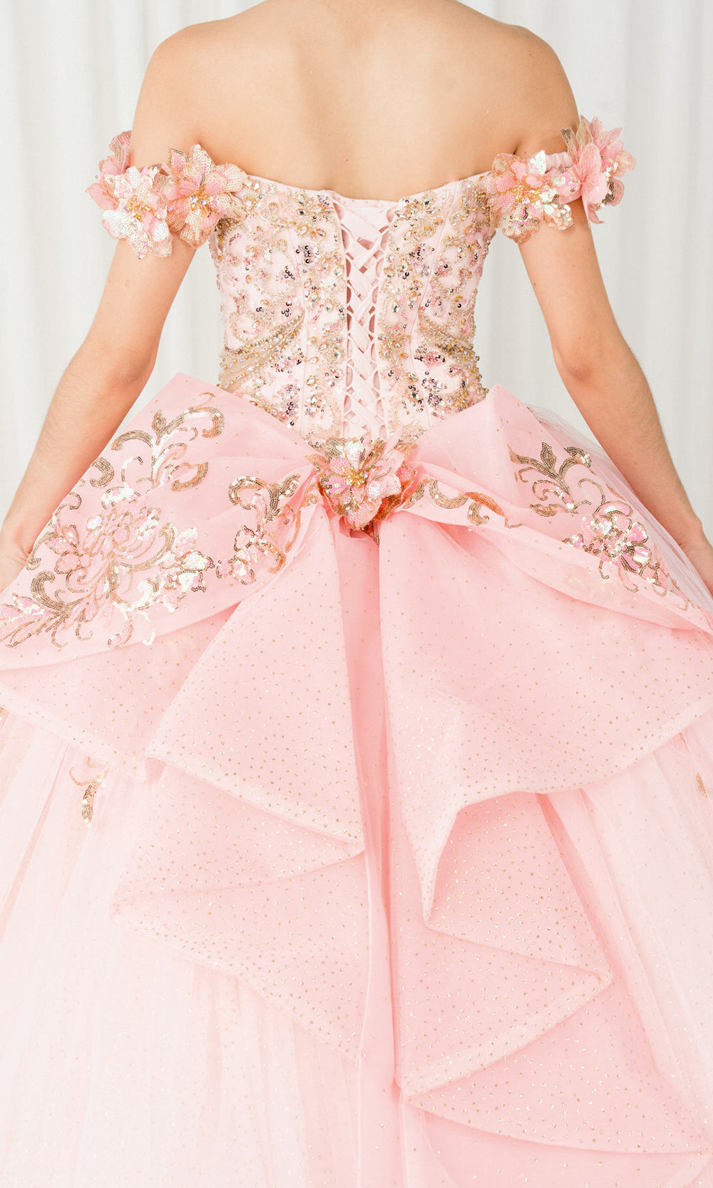 Cinderella Couture 8420JQ - Beaded Embroidered Quince Ballgown Quinceanera Dresses in Pink