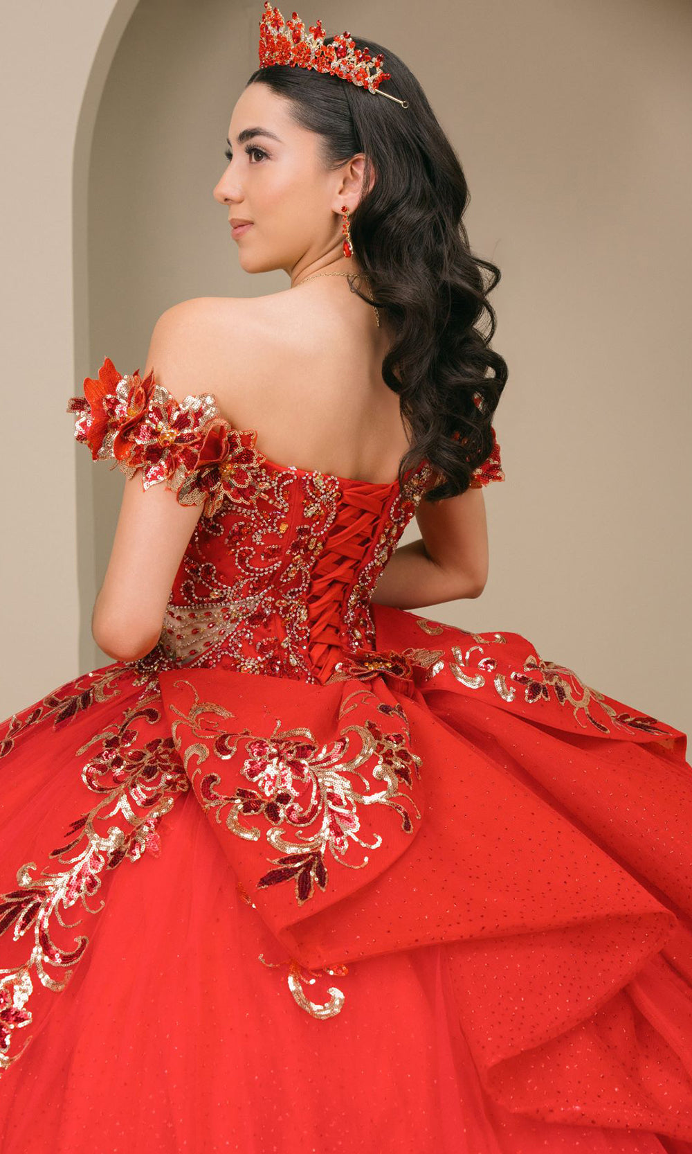 Cinderella Couture 8420JQ - Beaded Embroidered Quince Ballgown Quinceanera Dresses in Red