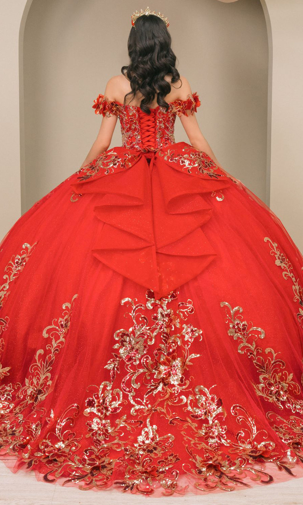 Cinderella Couture 8420JQ - Beaded Embroidered Quince Ballgown Quinceanera Dresses in Red