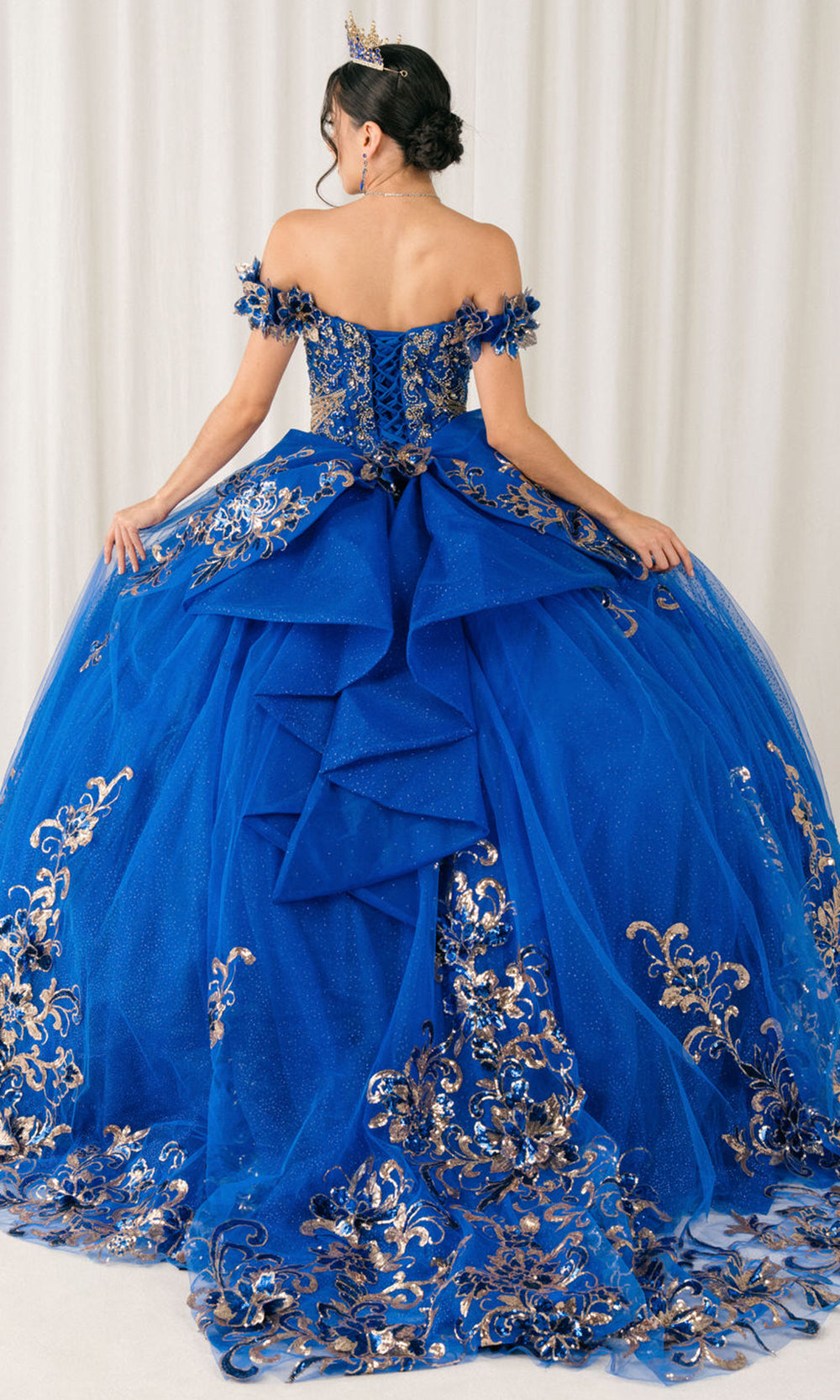 Cinderella Couture 8420JQ - Beaded Embroidered Quince Ballgown Quinceanera Dresses in Royal