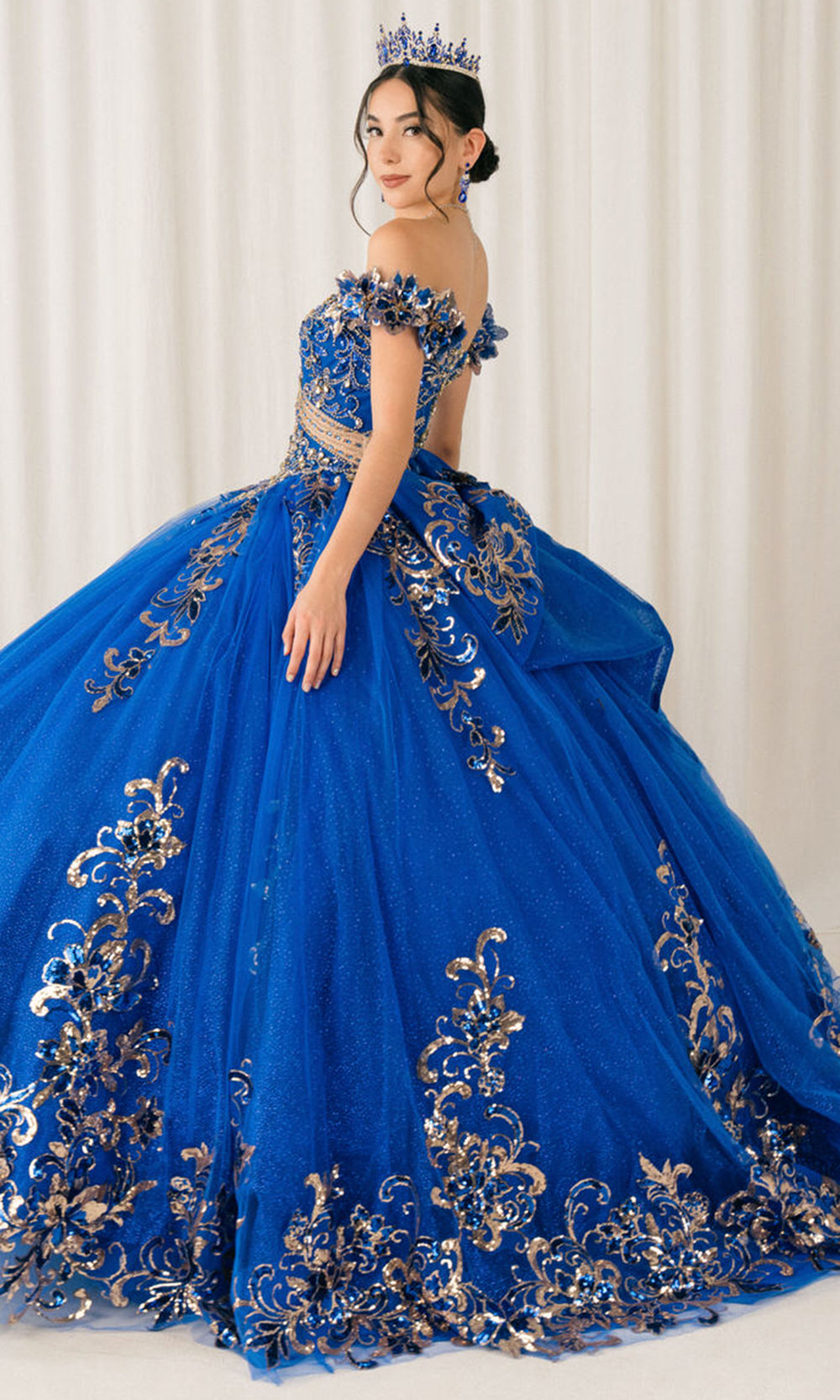 Cinderella Couture 8420JQ - Beaded Embroidered Quince Ballgown Quinceanera Dresses in Royal