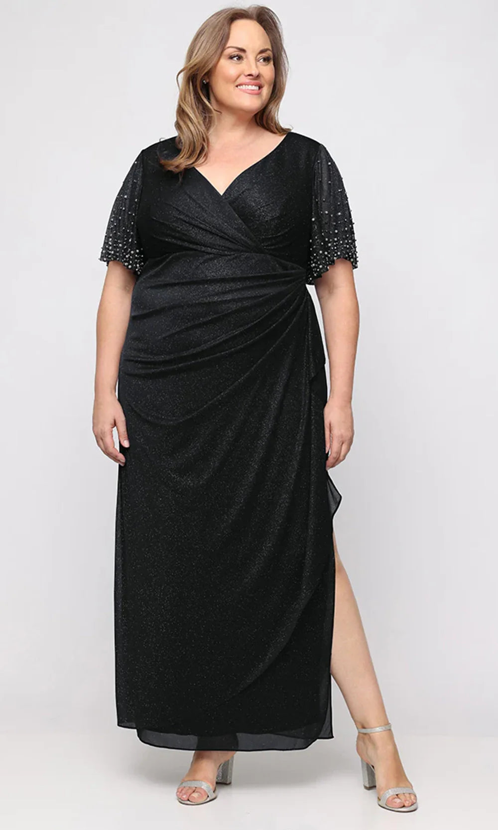 Alex Evenings 8433119 - Empire Waist Flutter Sleeve Plus Size Gown Prom Dresses