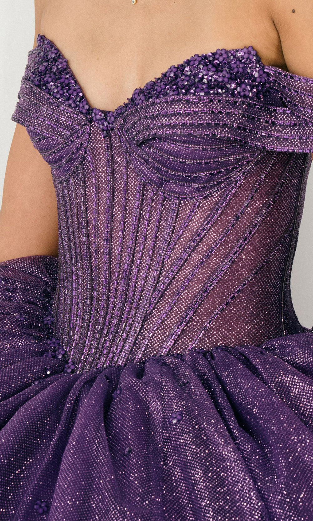 Cinderella Couture 8460JQ - Sweetheart Rhinestone Beaded Quince Gown Quinceanera Dresses in Purple