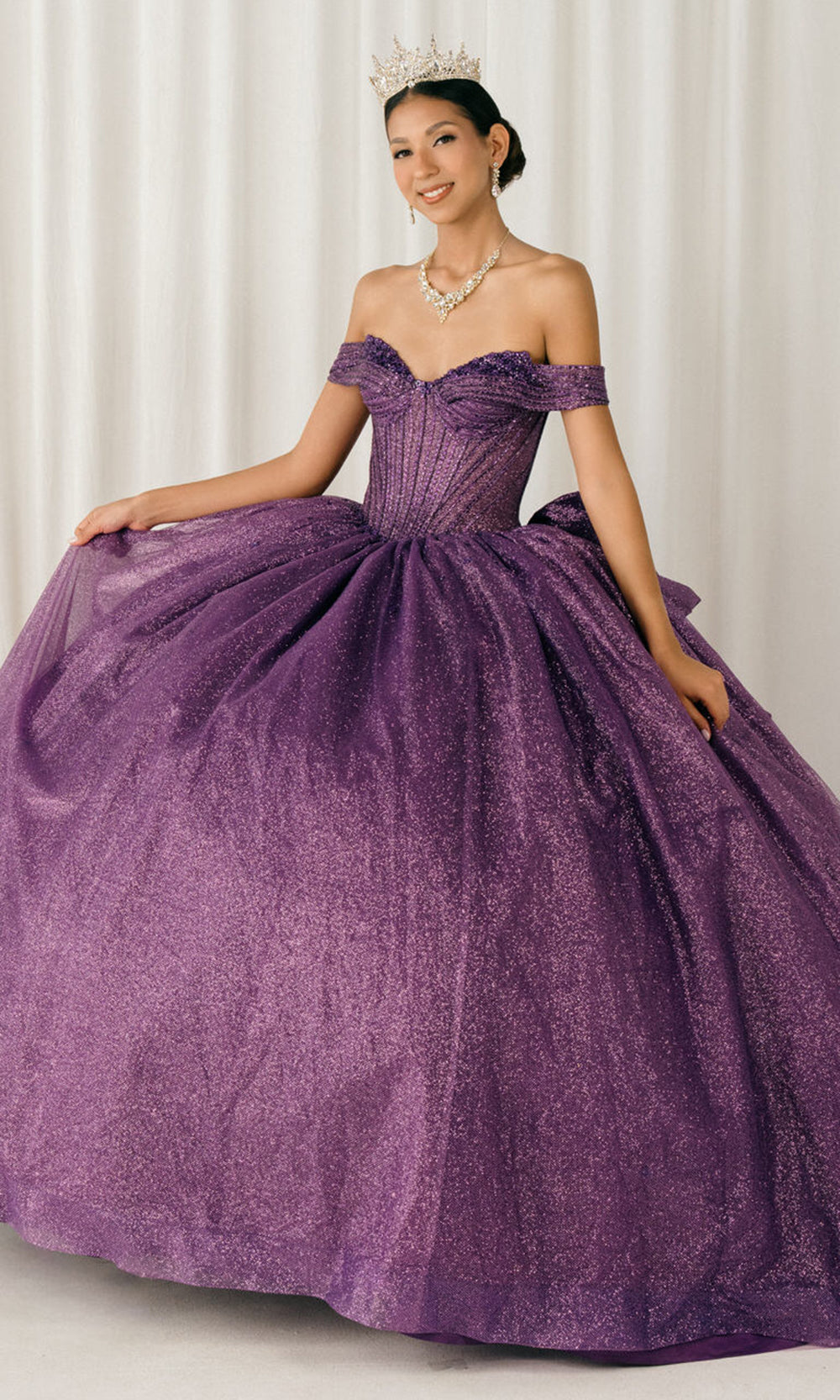 Cinderella Couture 8460JQ - Sweetheart Rhinestone Beaded Quince Gown Quinceanera Dresses in Purple