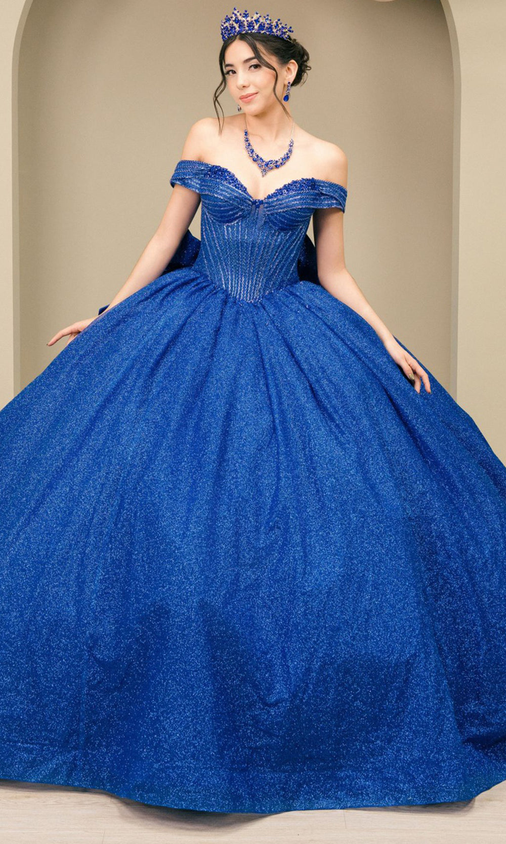 Cinderella Couture 8460JQ - Sweetheart Rhinestone Beaded Quince Gown Quinceanera Dresses in Royal