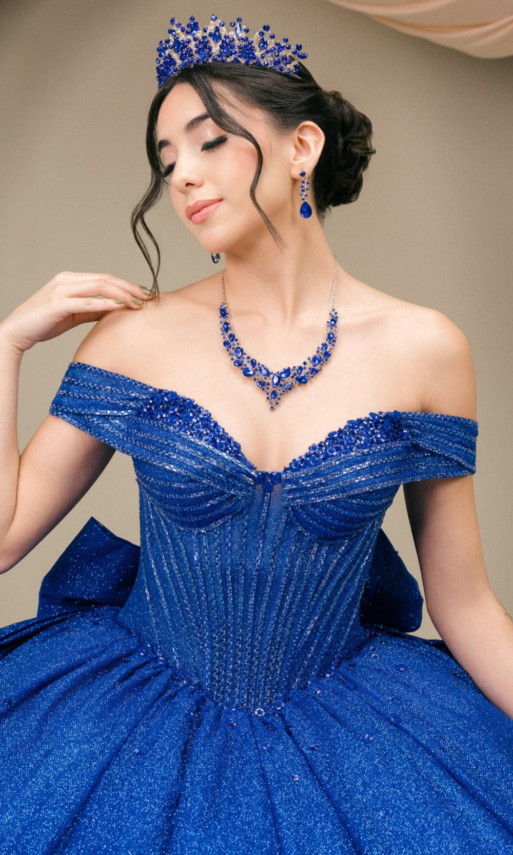 Cinderella Couture 8460JQ - Sweetheart Rhinestone Beaded Quince Gown Quinceanera Dresses in Royal