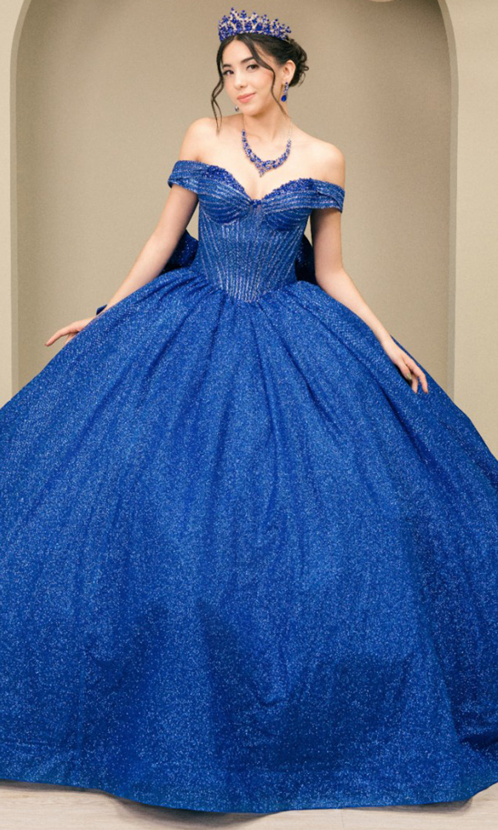 Cinderella Couture 8460JQ - Sweetheart Rhinestone Beaded Quince Gown Quinceanera Dresses in Royal