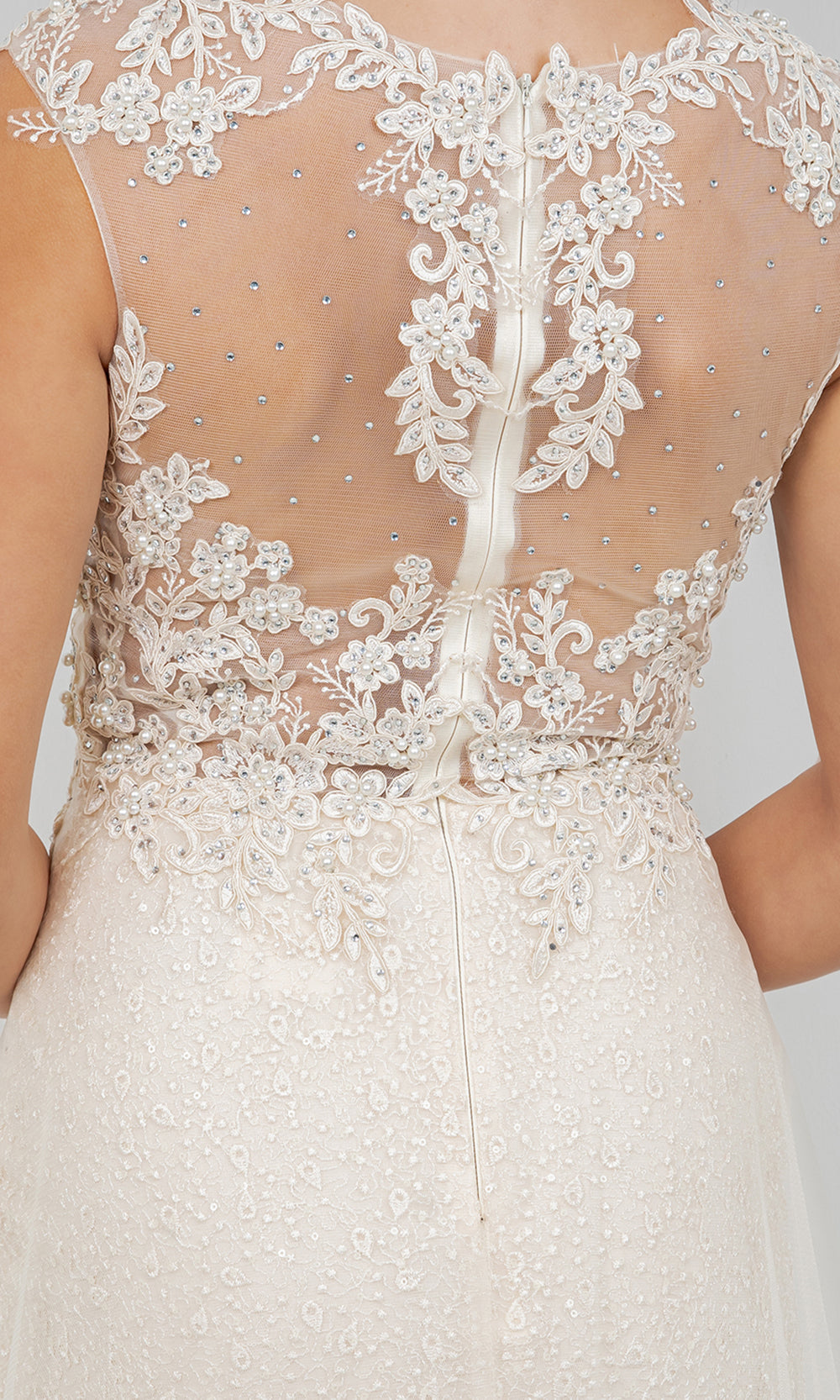 Cinderella Couture 8506J - Embellished Cap Sleeve Overskirt Bridal Gown Bridal Dresses in Ivory 