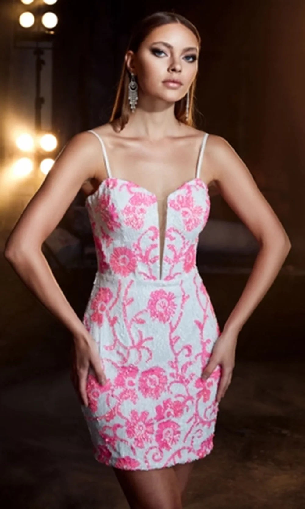 floral lace up corset mini dress Aerie Couture 850 Variant:Ivory/Pearl size 14 natural waist Swatch:#5367b5 Party at South Moon