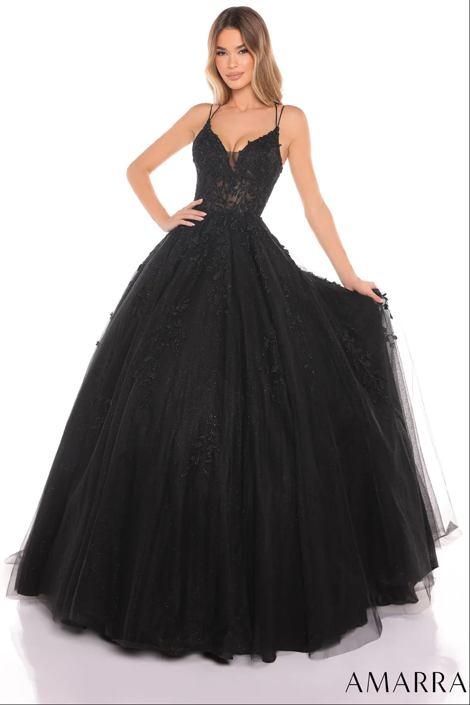 Amarra 88536 - Embroidered Corset Prom Dress