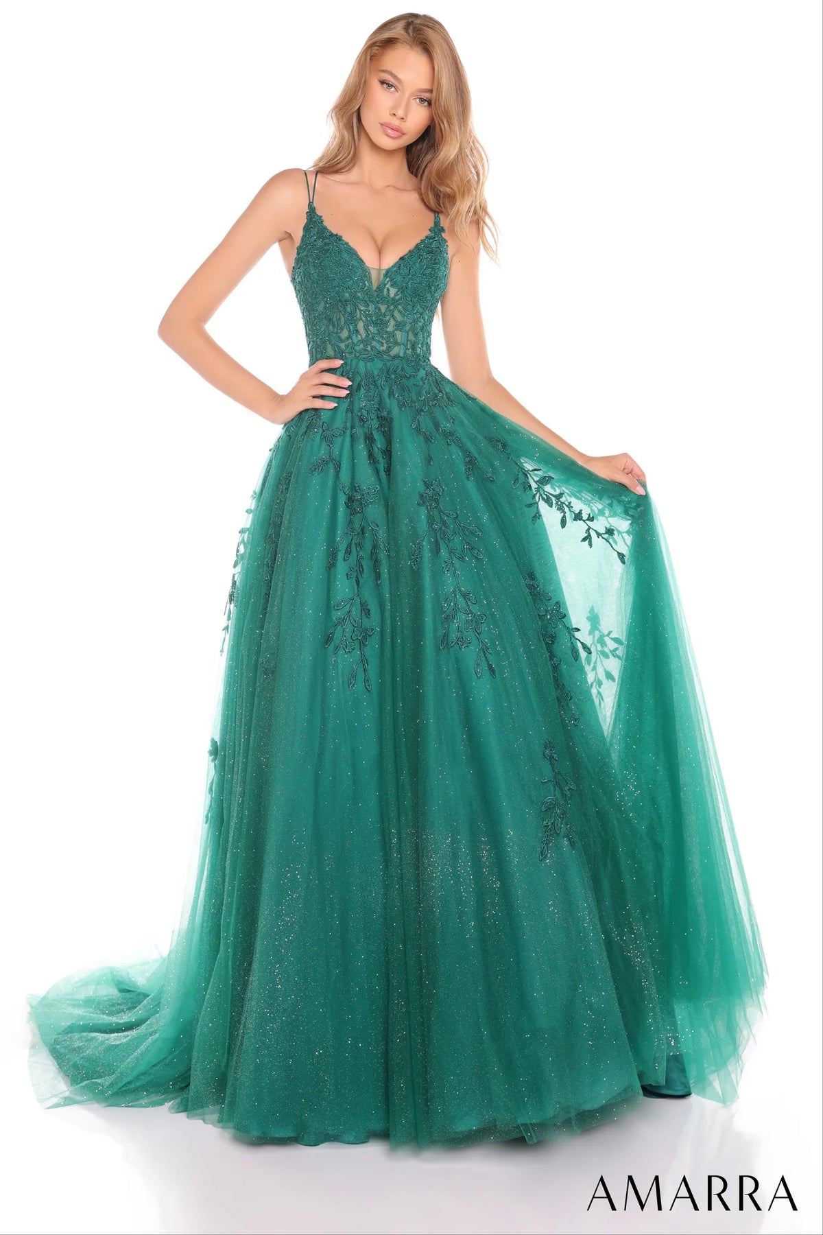 Amarra 88536 - Embroidered Corset Prom Dress