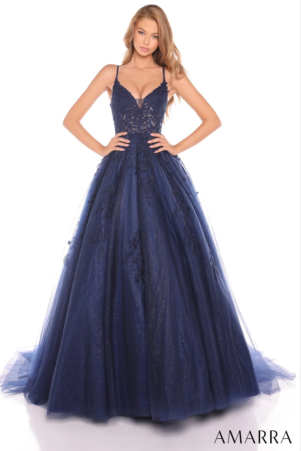 Amarra 88536 - Embroidered Corset Prom Dress