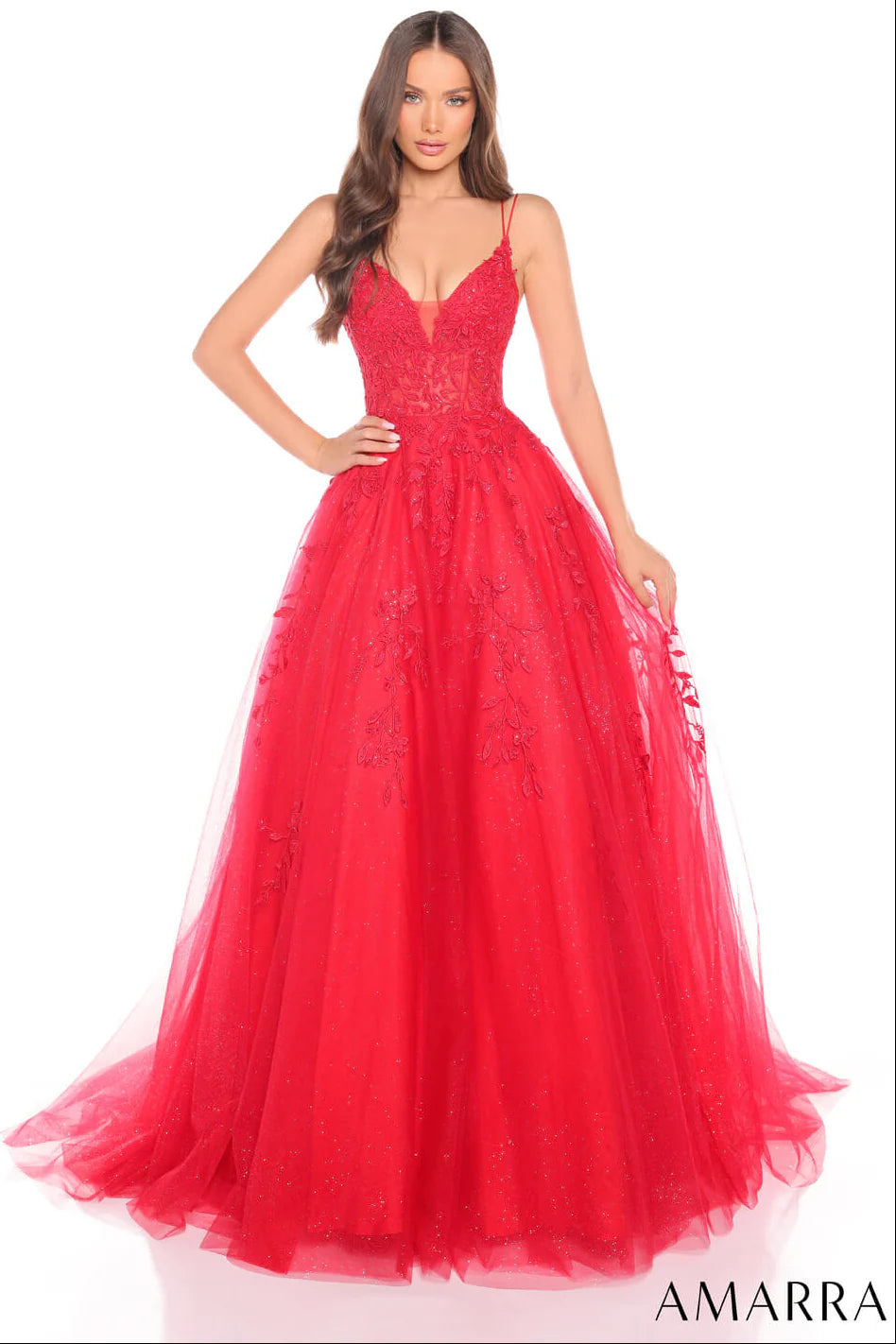Amarra 88536 - Embroidered Corset Prom Dress
