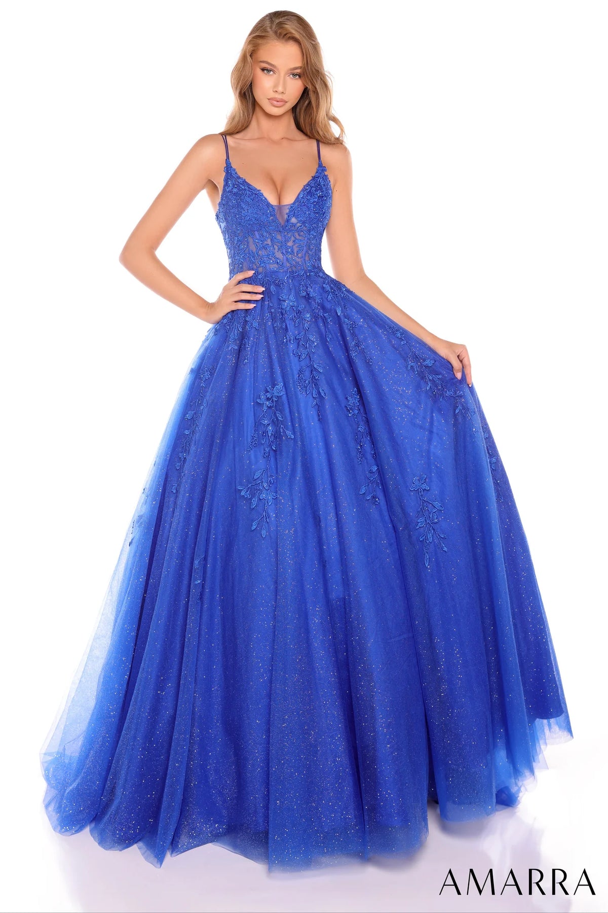 Amarra 88536 - Embroidered Corset Prom Dress