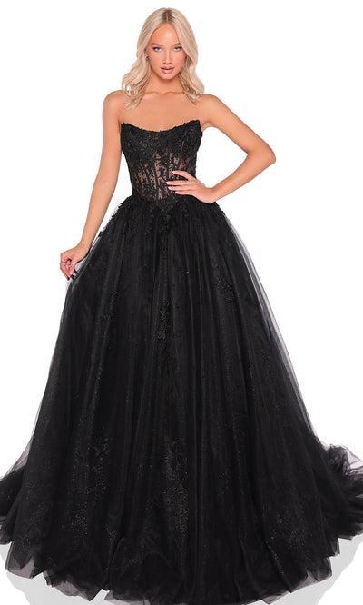 Amarra 88913 - Strapless Sheer Corset Tulle Gown Ball Gowns