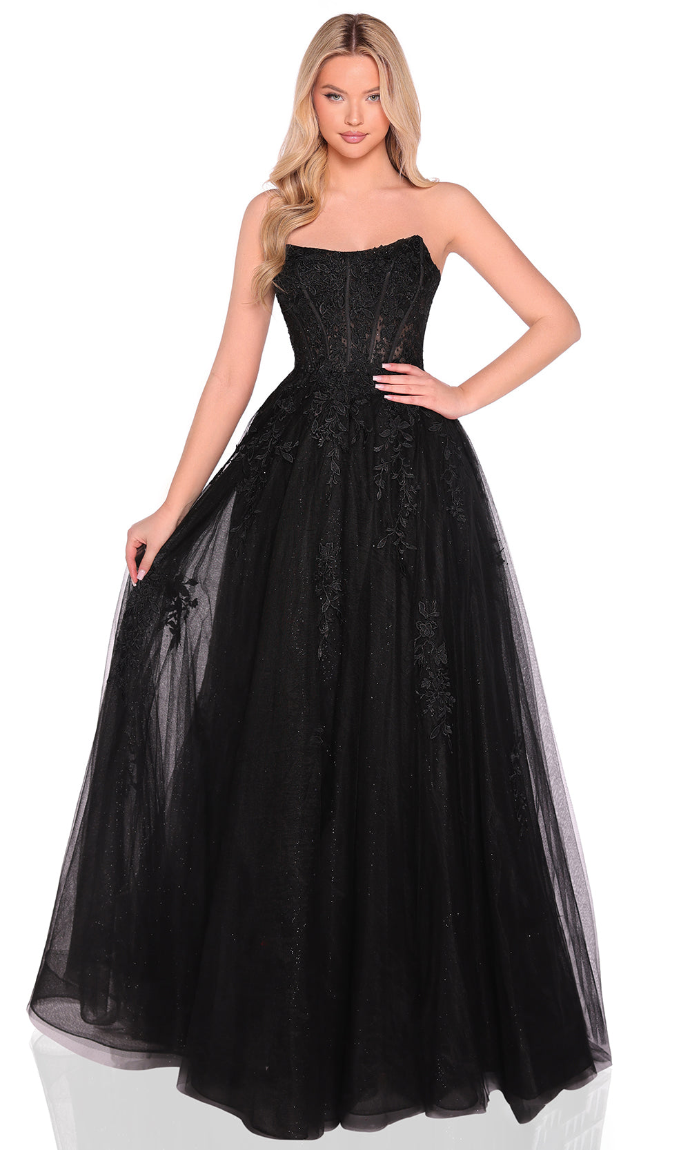 Amarra 88950 - Scoop Neck Gown with Embroidered Bodice Ball Gowns