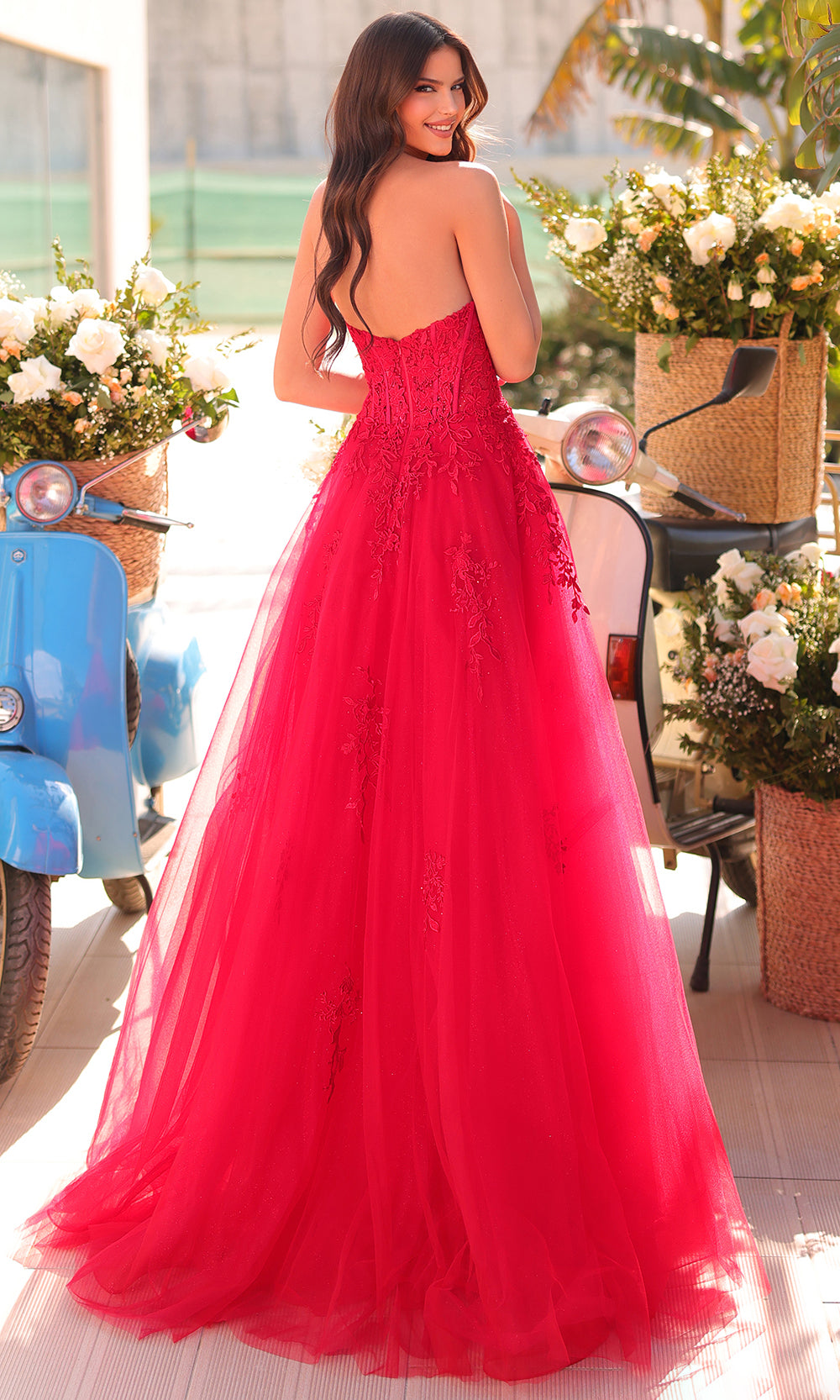 Amarra 88950 - Scoop Neck Gown with Embroidered Bodice Ball Gowns