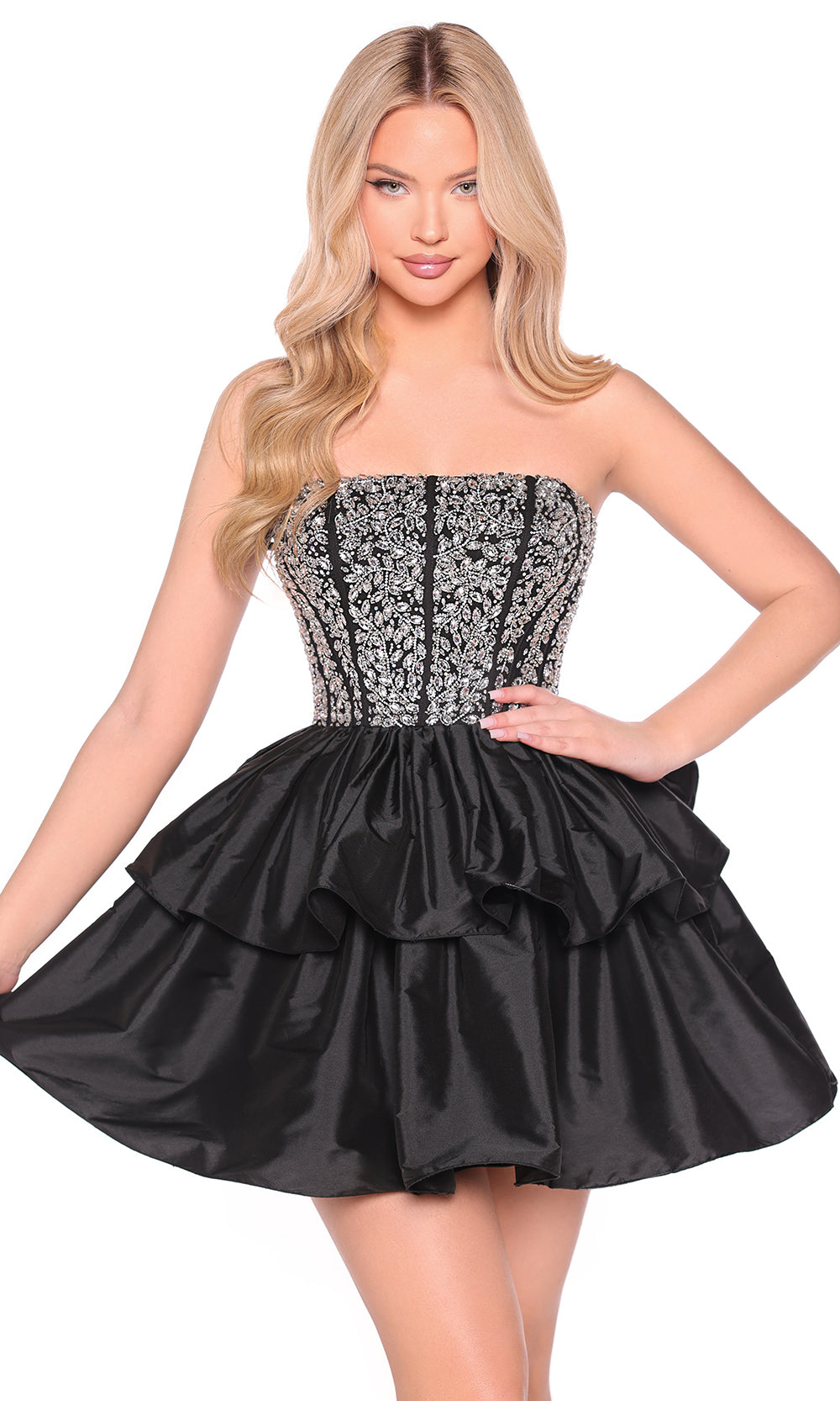 Amarra 88952 - Beaded Corset Straight Neckline Dress Cocktail Dresses