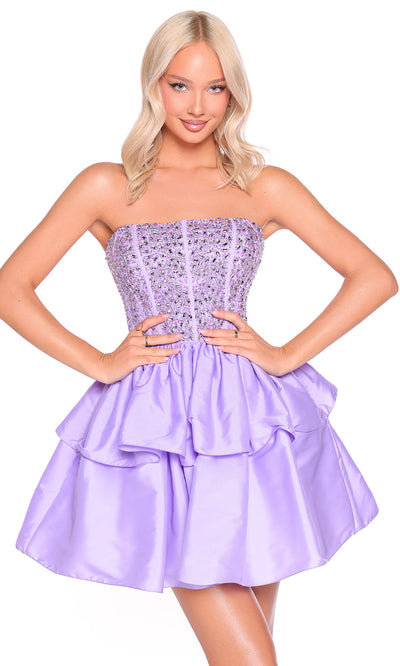 Amarra 88952 - Beaded Corset Straight Neckline Dress Cocktail Dresses