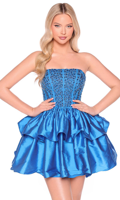 Amarra 88952 - Beaded Corset Straight Neckline Dress Cocktail Dresses