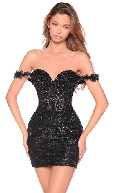 Amarra 88958 - Off Shoulder Sequin Applique Dress Cocktail Dresses