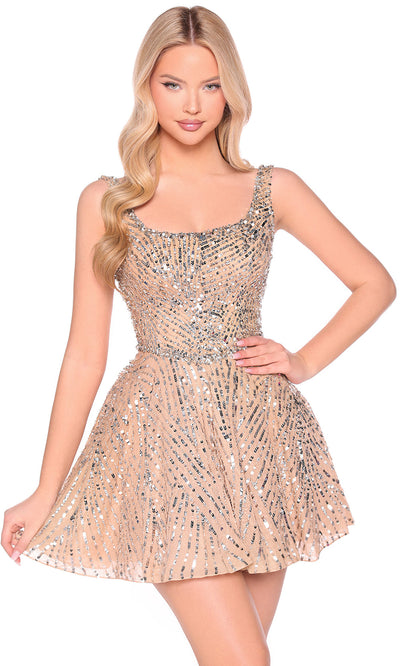 Amarra 88967 - Scoop Neck Short Tulle Dress Homecoming Dresses
