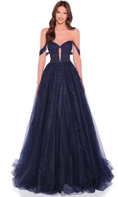 Amarra 88970 - Plunging Sweetheart Lace Appliqued Gown Ball Gowns