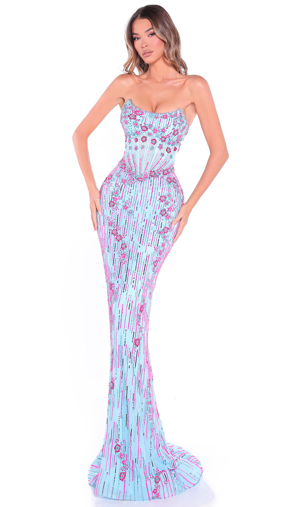 Amarra 89057 - Floral Beaded Scoop Prom Dress Prom Dresses