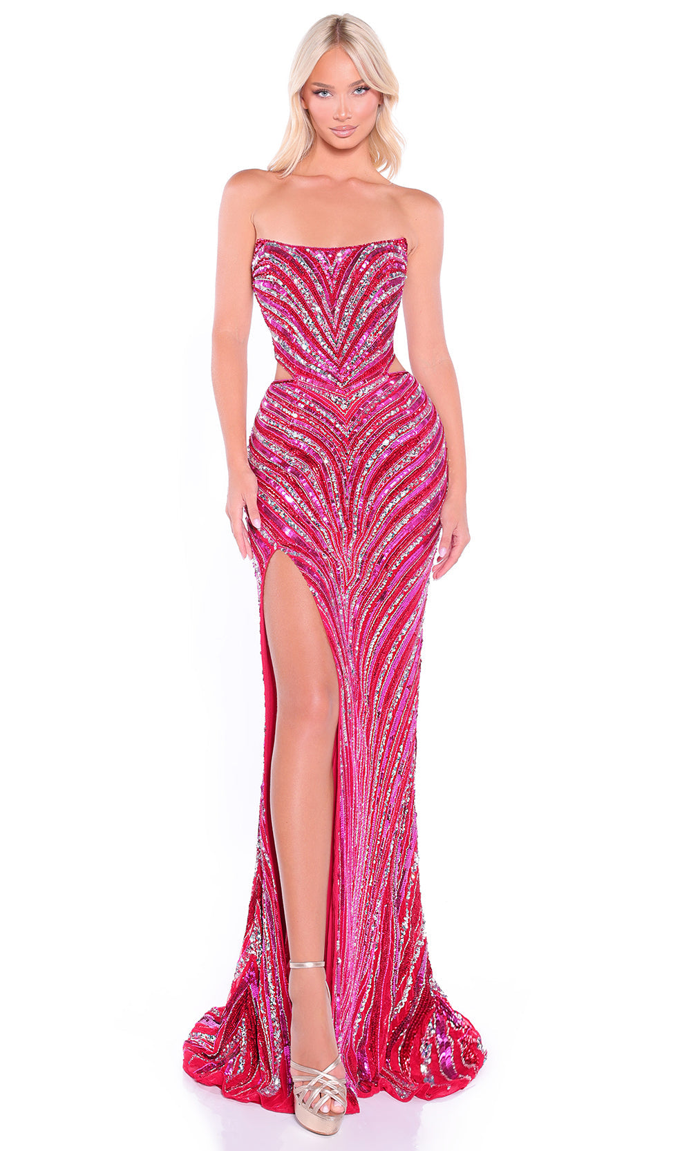 Amarra 89109 - Straight Across High Slit Prom Dress Prom Dresses