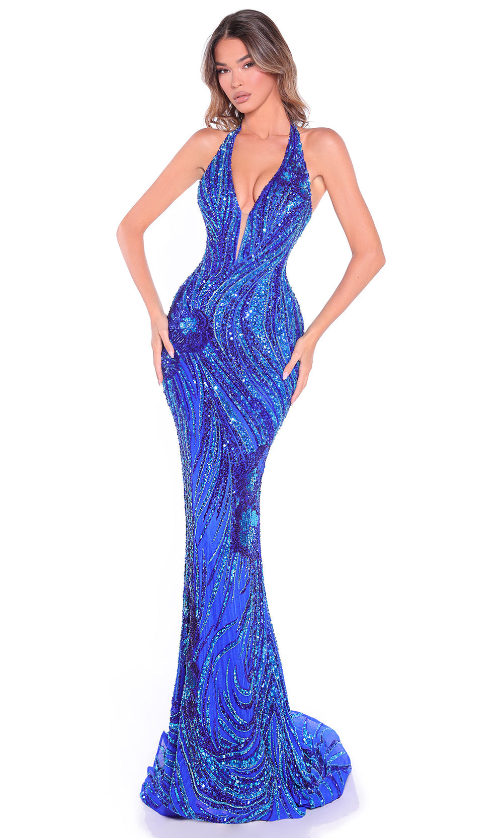 Amarra 89203 - Halter Neckline Fitted Sparkle Gown Prom Dresses