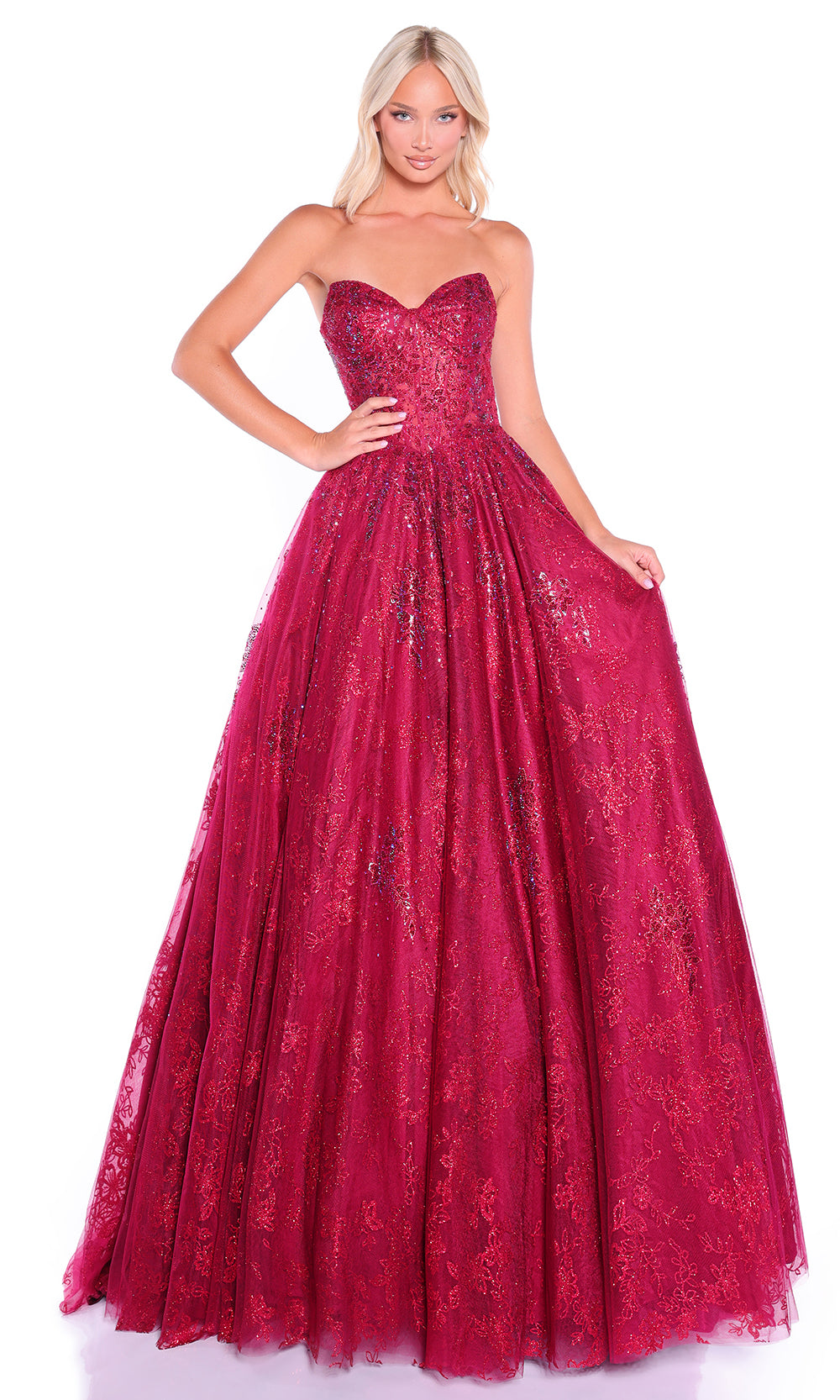 Amarra 89415 - Floral Beaded Sweetheart Long Gown Prom Dresses
