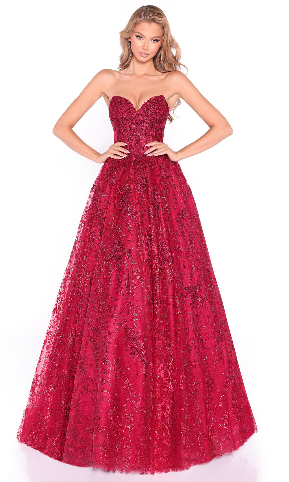 Amarra 89427 - Sweetheart Floral Lace Prom Gown Prom Dresses