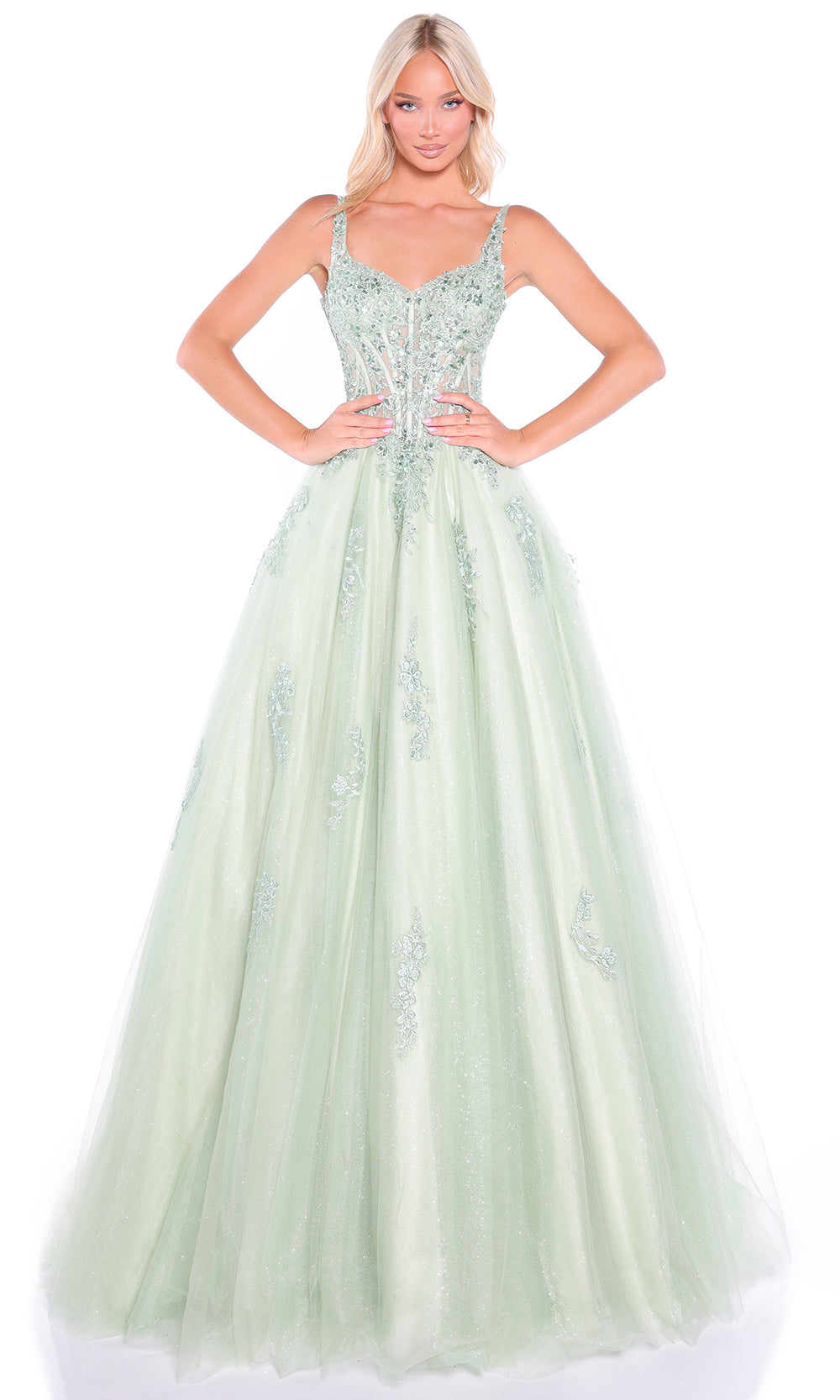 Amarra 89429 - Lace Applique Sleeveless Ballgown Prom Dresses