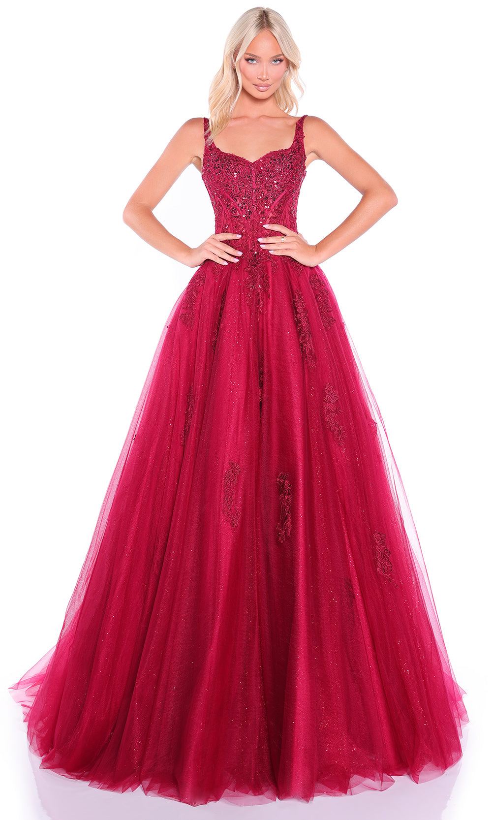 Amarra 89429 - Lace Applique Sleeveless Ballgown Prom Dresses